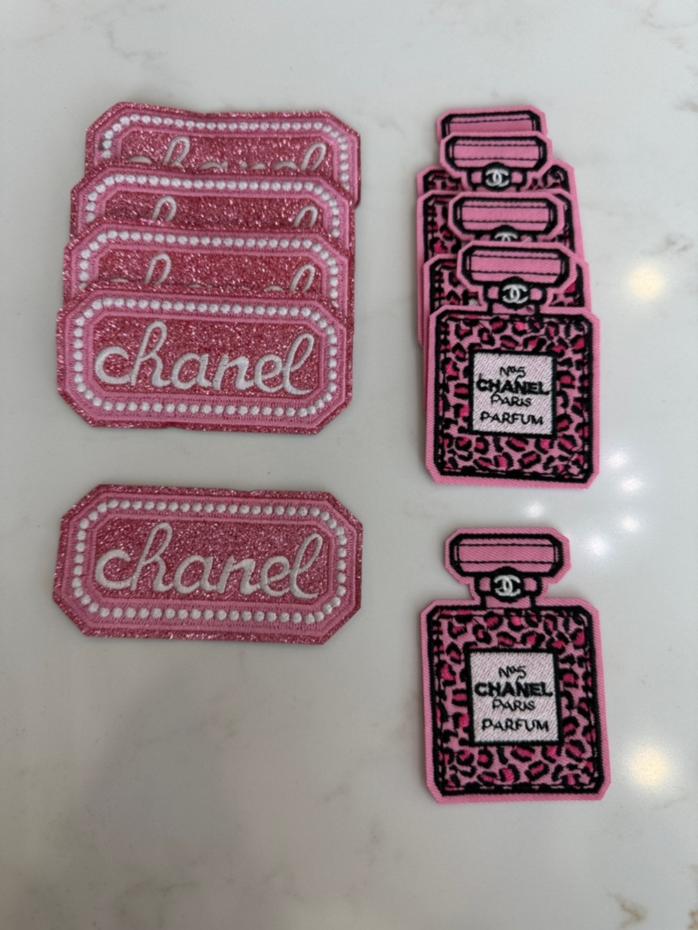 Pink Embroidered Iron-On Patches